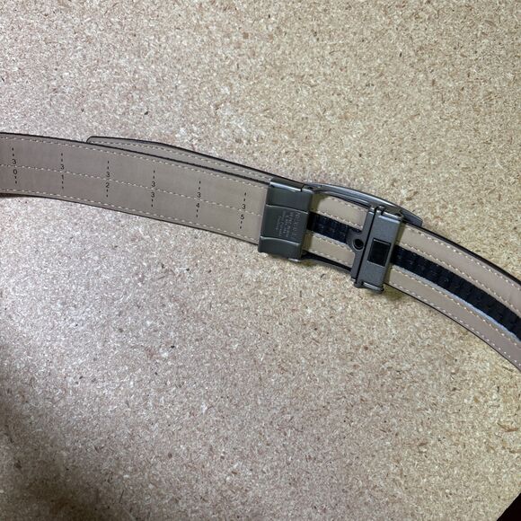 Nexbelt Genuine Leather Canvas Brown No Holes Adjustable Belt Mens 25”-35" - Picture 3 of 5